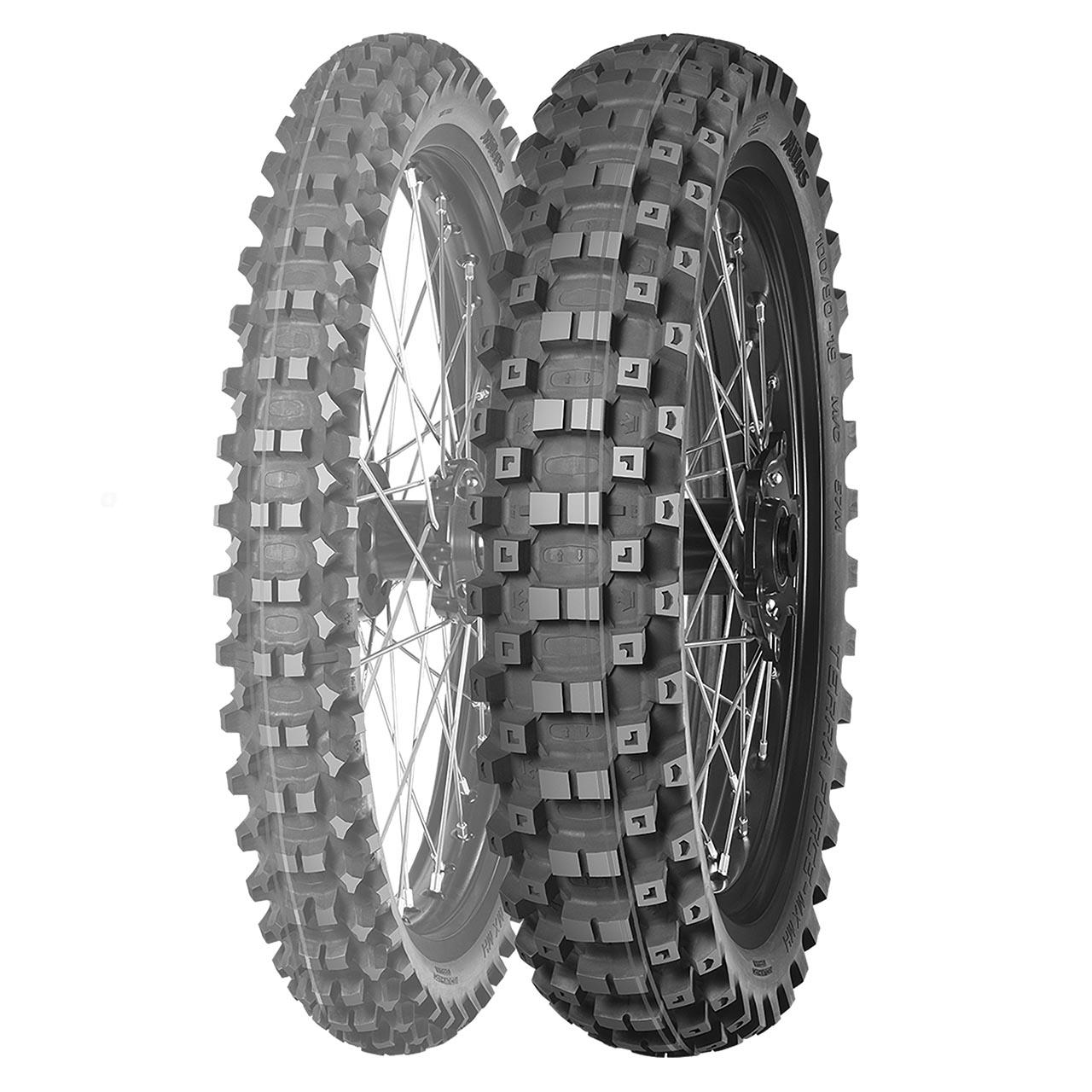 MITAS TERRA FORCE MX MH PIT CROSS RED GREEN FRONT NHS 90/90 -14 46M TT MOTO CROSS